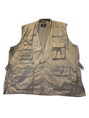 Rothco Mens 2XL Khaki Tactical Utility Vest With Multiple Pockets & Mesh Lining